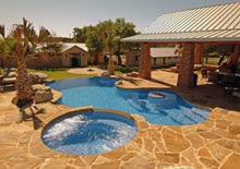 Pool and hot tub at the Outdoor Pavillion